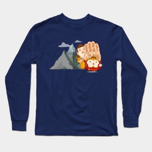 Little Monkey King ran away on the cloudy mountain peak Long Sleeve T-Shirt